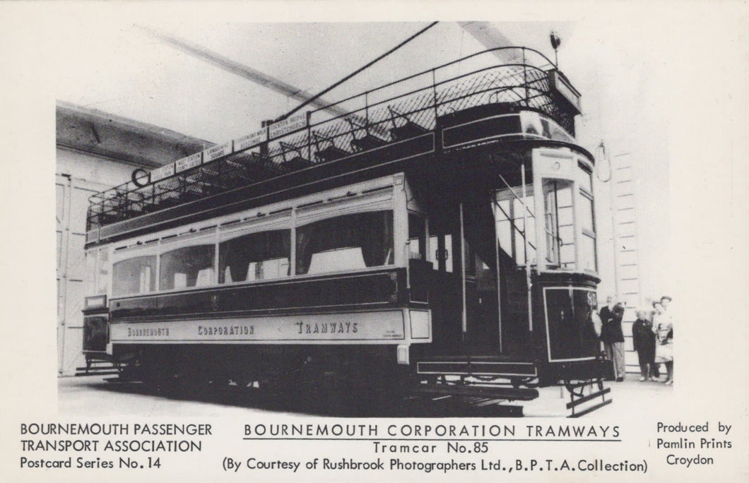 Dorset Postcard - Bournemouth Corporation Tramways Tramcar No 85 - Mo’s Postcards 