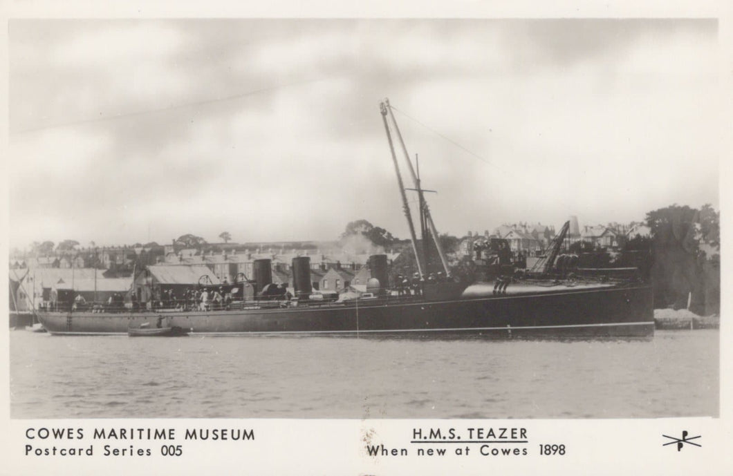 Isle of Wight Postcard - H.M.S.Teazer When New at Cowes 1898, Cowes Maritime Museum - Mo’s Postcards 