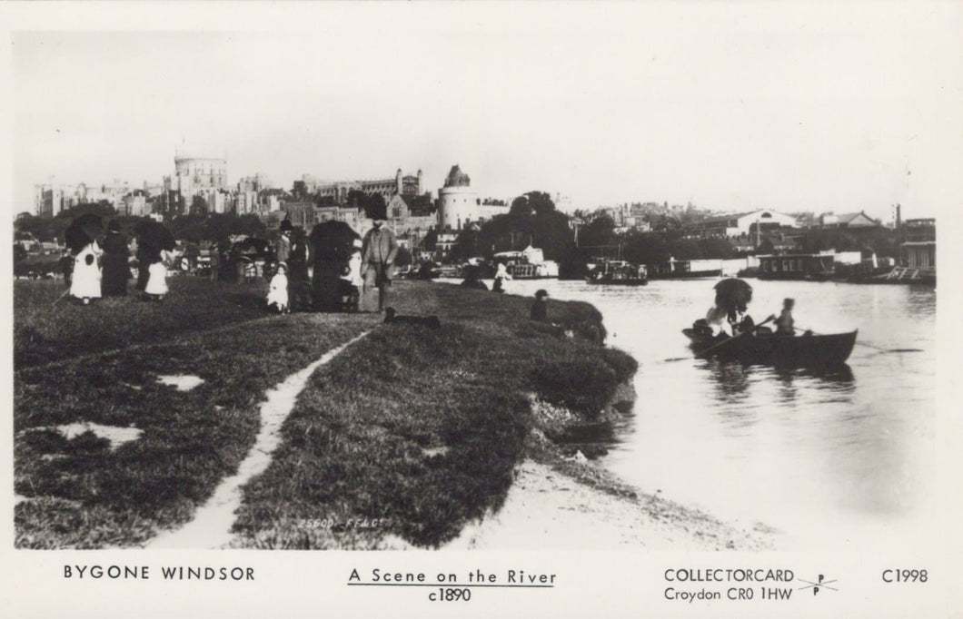 Berkshire Postcard - Bygone Windsor - A Scene on The River c1890 - Mo’s Postcards 