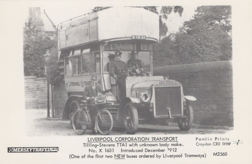 Lancashire Postcard - Liverpool Corporation Transport - Tilling-Stevens TTA1 Bus - Mo’s Postcards 