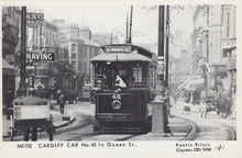 Load image into Gallery viewer, Wales Postcard - Cardiff Car No 45 in Queen Street - Mo’s Postcards 
