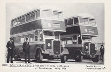 Load image into Gallery viewer, Isle of Wight Postcard - Southern Vectis Buses ADL 500/1 Newly Delivered at Freshwater, 1936 - Mo’s Postcards 
