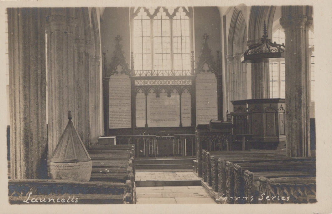 Cornwall Postcard - Interior of Launcells Church - Mo’s Postcards 
