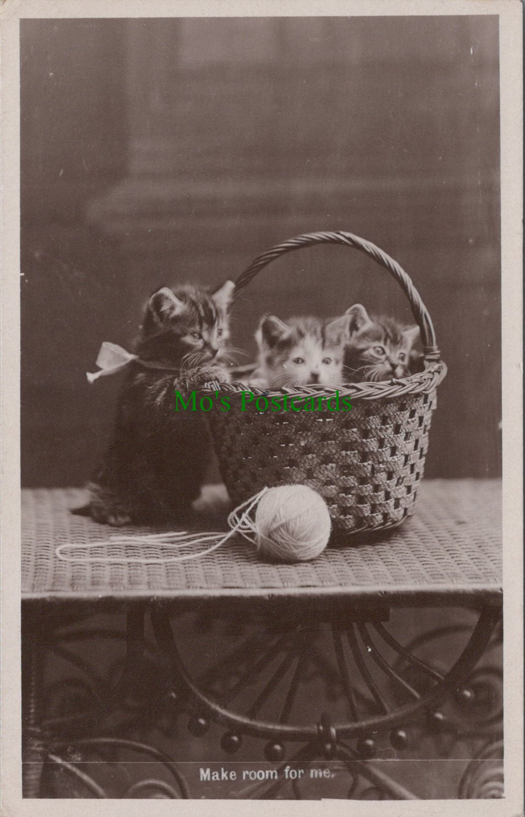 Cats Postcard - Kittens in a Basket