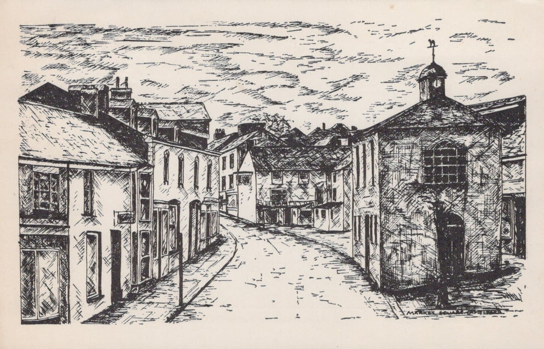 Cornwall Postcard - Pencil Drawing - Etchings By A.Side - Camelford? - Mo’s Postcards 