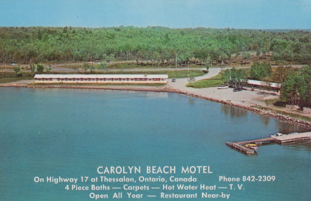 Canada Postcard - Carolyn Beach Motel on Highway 17 at Thessalon, Ontario - Mo’s Postcards 