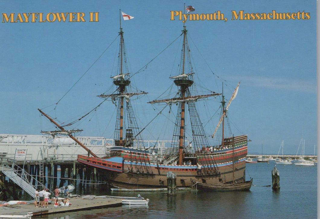 America Postcard - Mayflower II, Plymouth Harbor, Massachusetts - Mo’s Postcards 