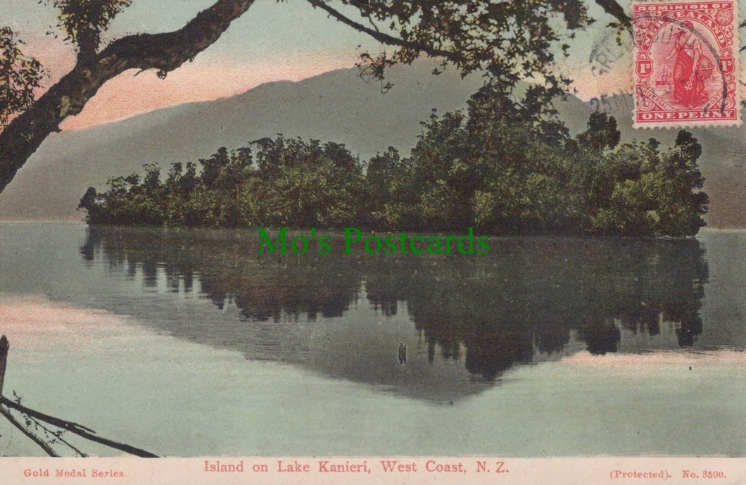 Island of Lake Kanieri, West Coast, New Zealand