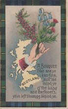 Load image into Gallery viewer, Greetings Postcard - Greetings From Scotland - A Scottish Bouquet, 1917 - Mo’s Postcards 
