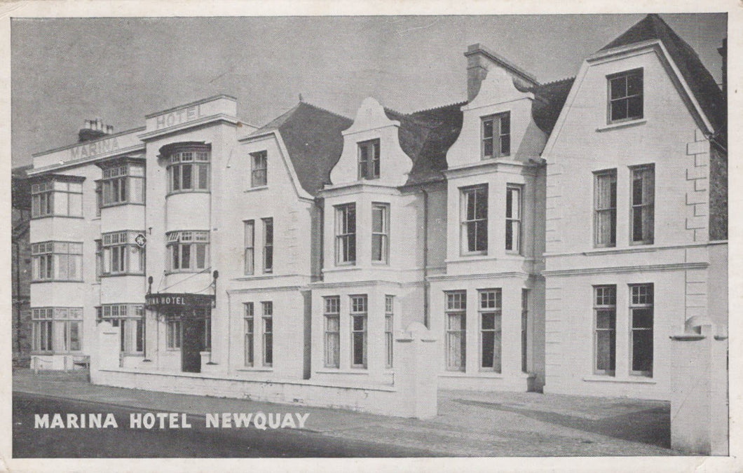 Cornwall Postcard - Marina Hotel, Newquay, 1955 - Mo’s Postcards 