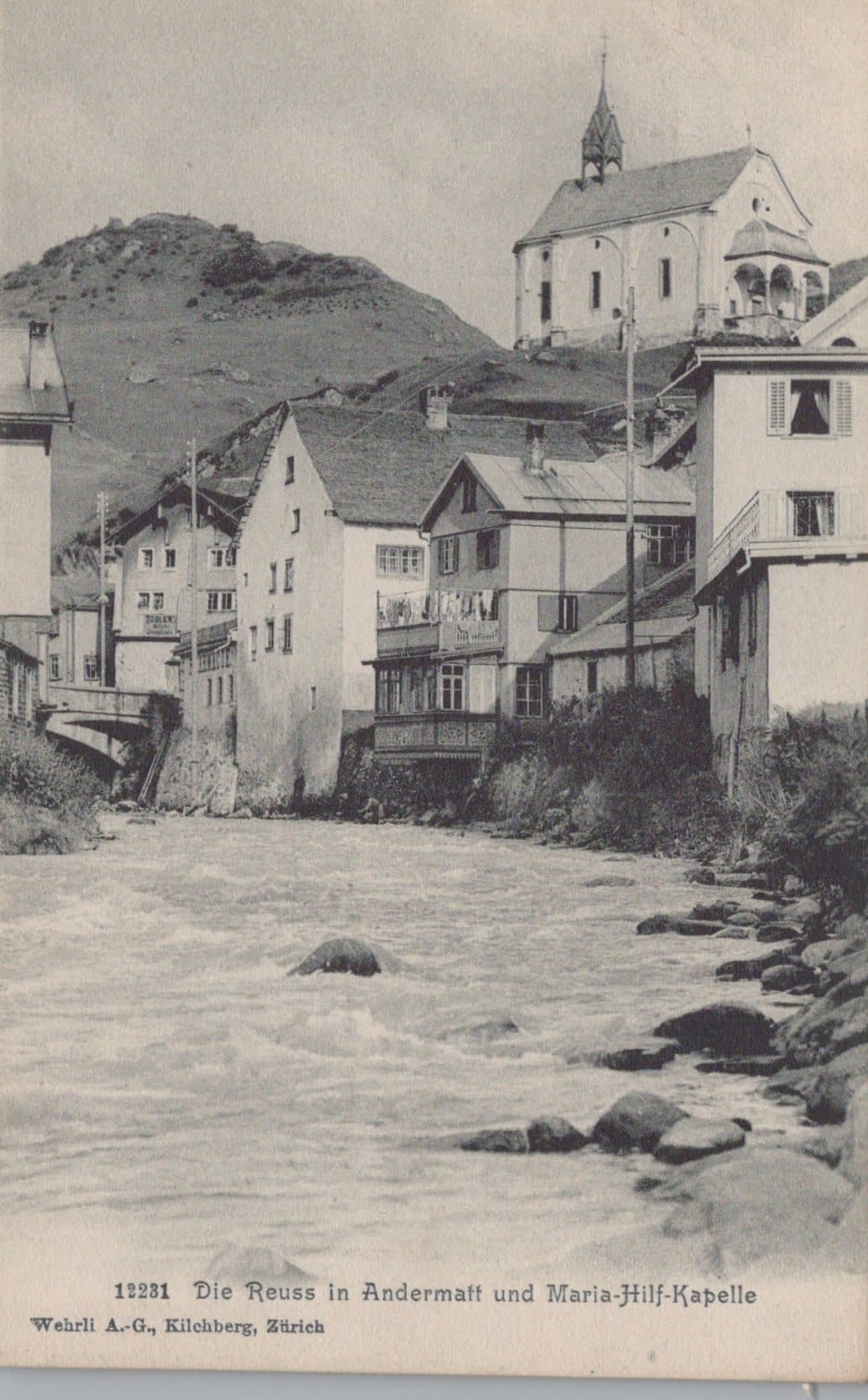 Switzerland Postcard - Die Reuss in Andermatt Und Maria-Hilf-Kapelle - Mo’s Postcards 