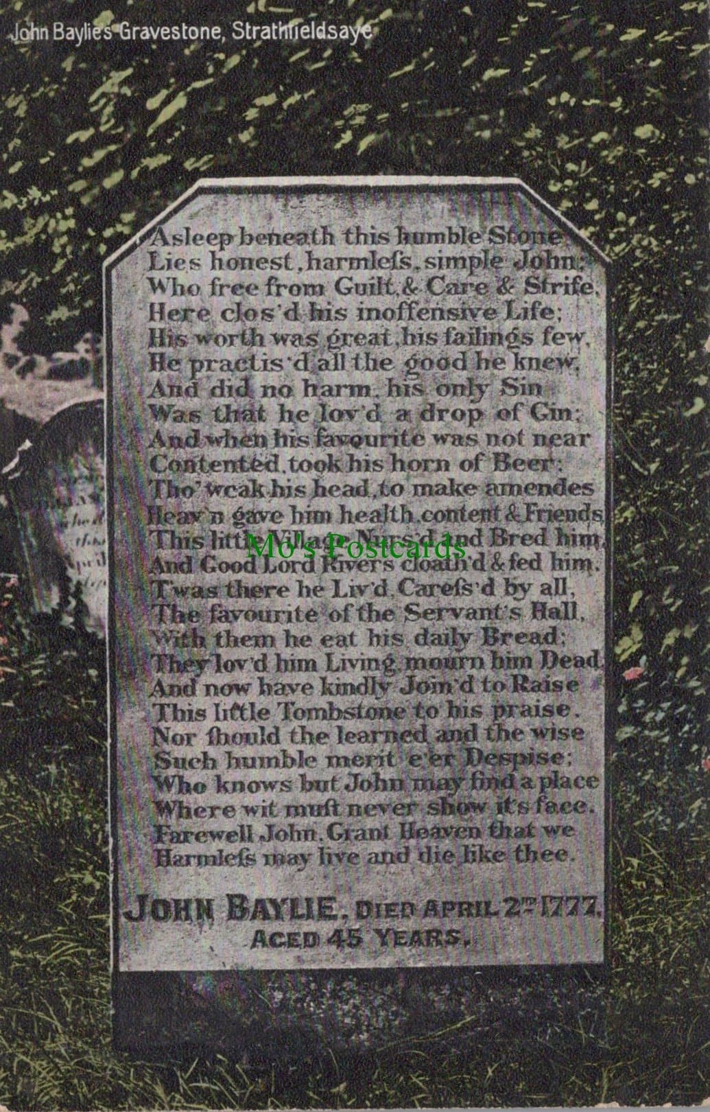 John Baylie's Gravestone, Strathfieldsaye, Hampshire