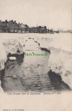 The Frozen Sea at Southend in 1905, Essex