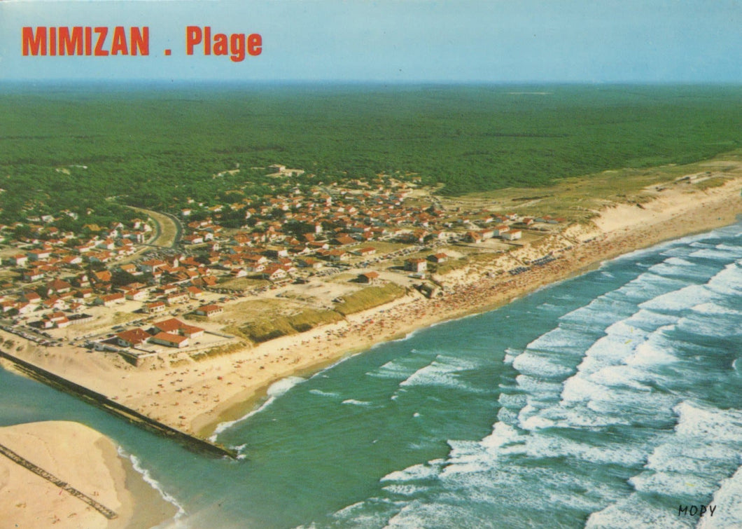 France Postcard - Aerial View of Mimizan Plage, Nouvelle-Aquitaine - Mo’s Postcards 