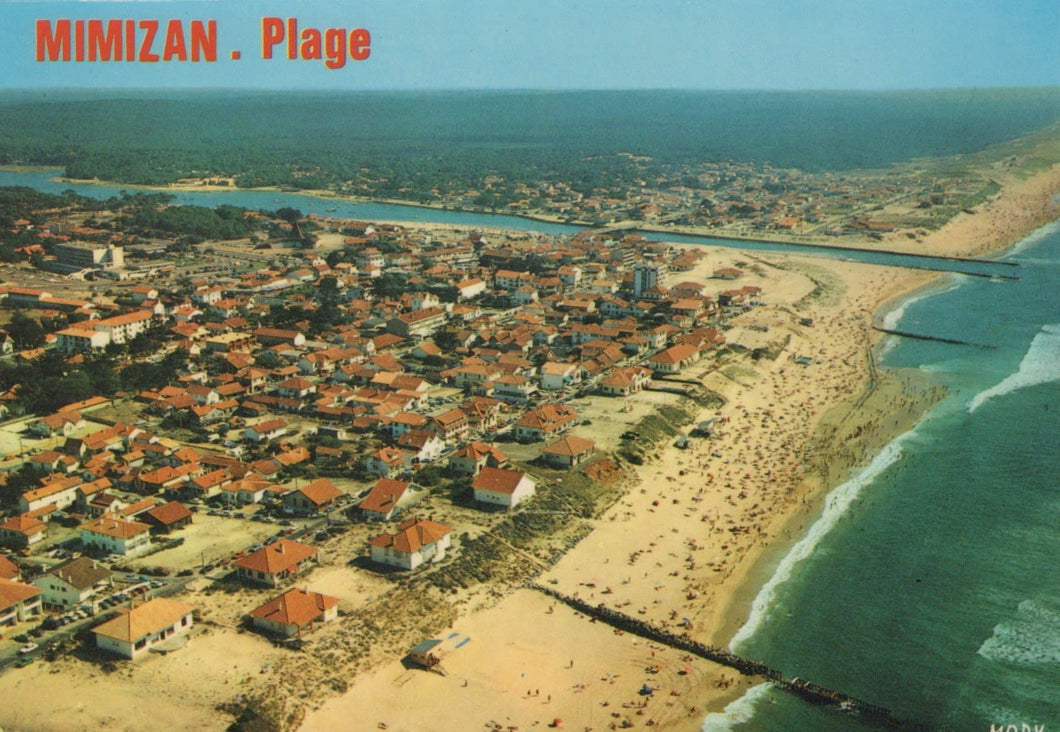 France Postcard - Aerial View of Mimizan Plage, Nouvelle-Aquitaine - Mo’s Postcards 