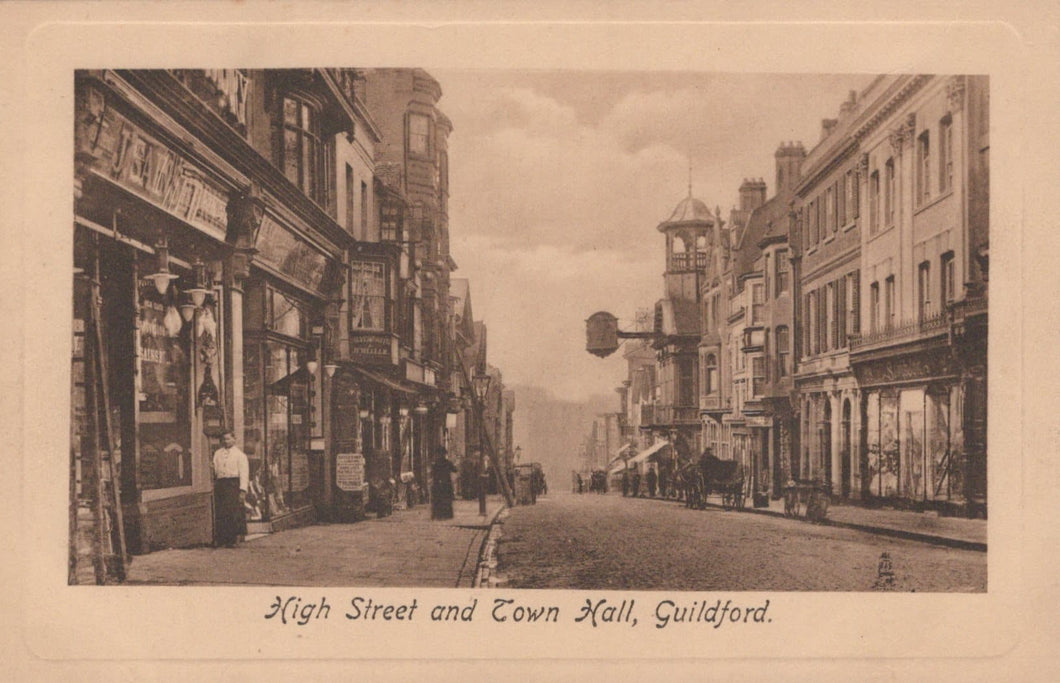 Surrey Postcard - High Street and Town Hall, Guildford - Mo’s Postcards 