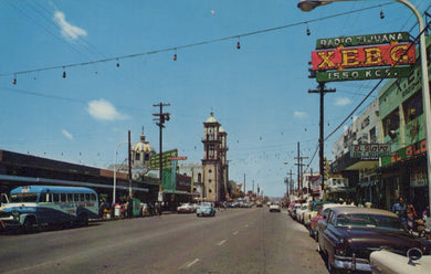 Mexico Postcard - Tijuana - Street Scene of Heroes of Chapultepec Avenue - Mo’s Postcards 