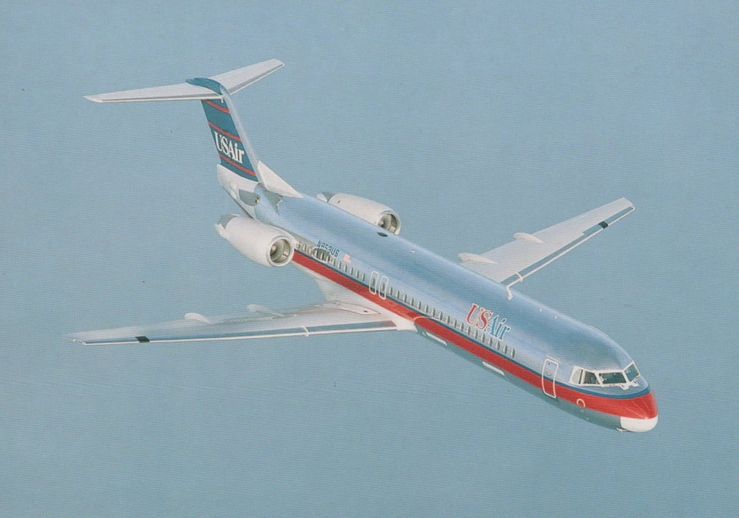 Aviation Postcard - USAir Fokker 100 N853US Aeroplane - Mo’s Postcards 