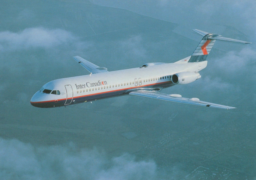 Aviation Postcard - Fokker 100 Inter-Canadien C-FICB Aeroplane - Mo’s Postcards 