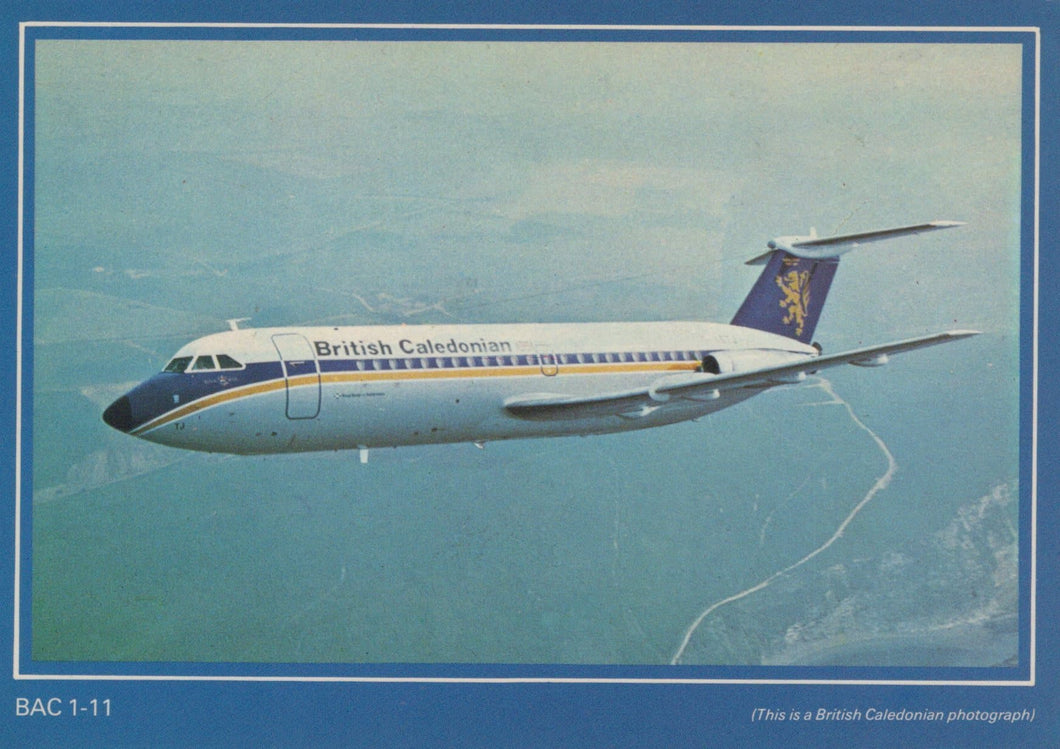 Aviation Postcard - BAC 1-11 (200 series) British Caledonian Aeroplane - Mo’s Postcards 