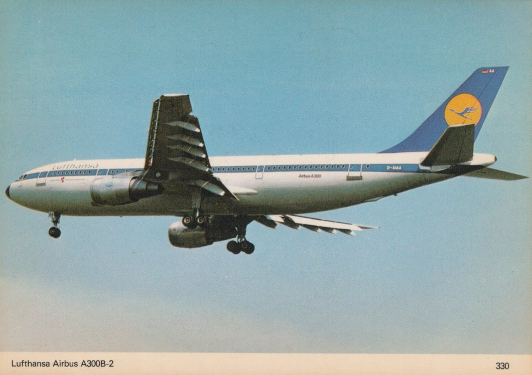 Aviation Postcard - Lufthansa Airbus A300B-2 Aeroplane - Mo’s Postcards 