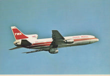 Load image into Gallery viewer, Aviation Postcard - TWA L1011 Tri Star Aeroplane - Mo’s Postcards 
