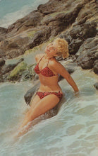 Load image into Gallery viewer, Glamour Postcard - Lady in Bikini Enjoying The Rolling Surf - Mo’s Postcards 
