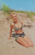 Load image into Gallery viewer, Glamour Postcard - Lady in Bikini - Come Play at The Beach With Me - Mo’s Postcards 
