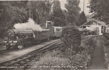 Load image into Gallery viewer, Kent Postcard - &quot;Green Goddess&quot; and &quot;Typhoon&quot; at Hythe Station, R.H. &amp; D.Railway - Mo’s Postcards 
