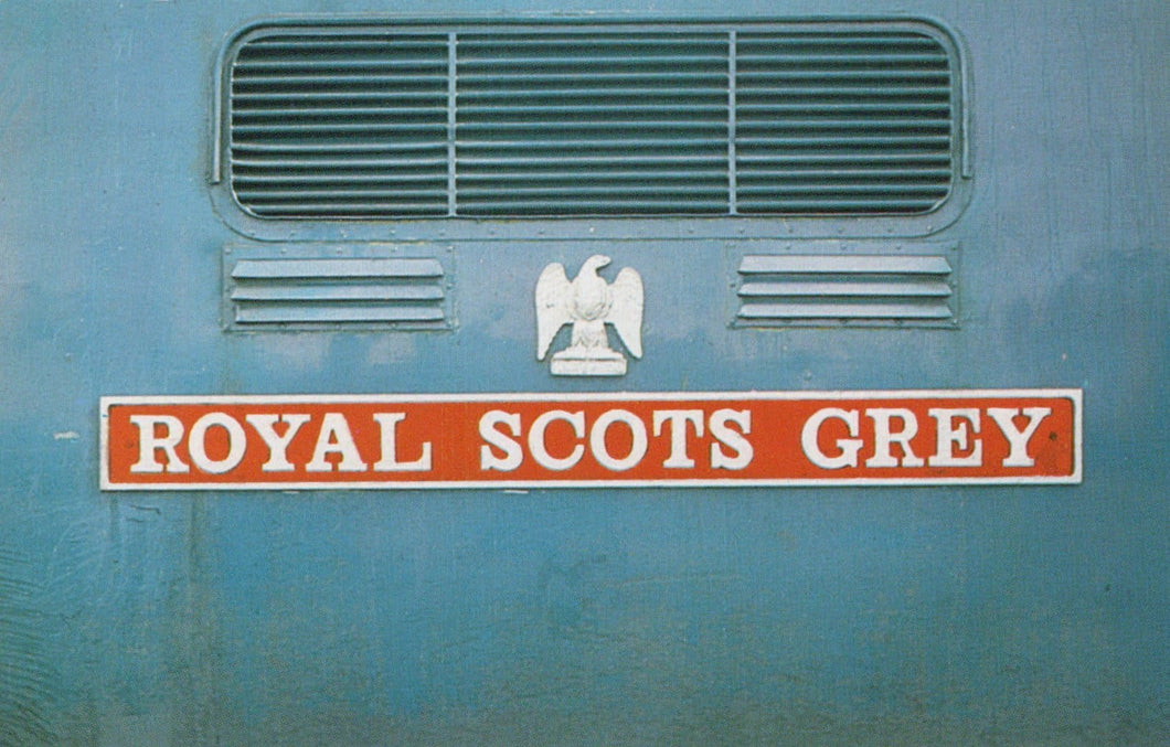 Railways Postcard - Trains - Royal Scots Grey Nameplate - Mo’s Postcards 