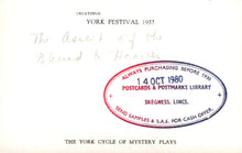 Load image into Gallery viewer, Theatrical Postcard - York Festival 1957 - The York Cycle of Mystery Plays - Mo’s Postcards 
