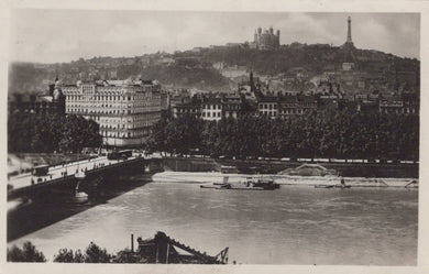 France Postcard - Lyon - Pont Lafayette Et Coteau De Fourviere, 1947 - Mo’s Postcards 