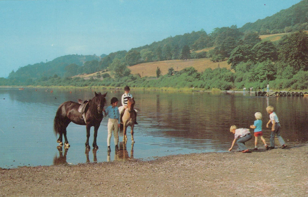 Wales Postcard - Horse Riding, Bala Lake - Mo’s Postcards 