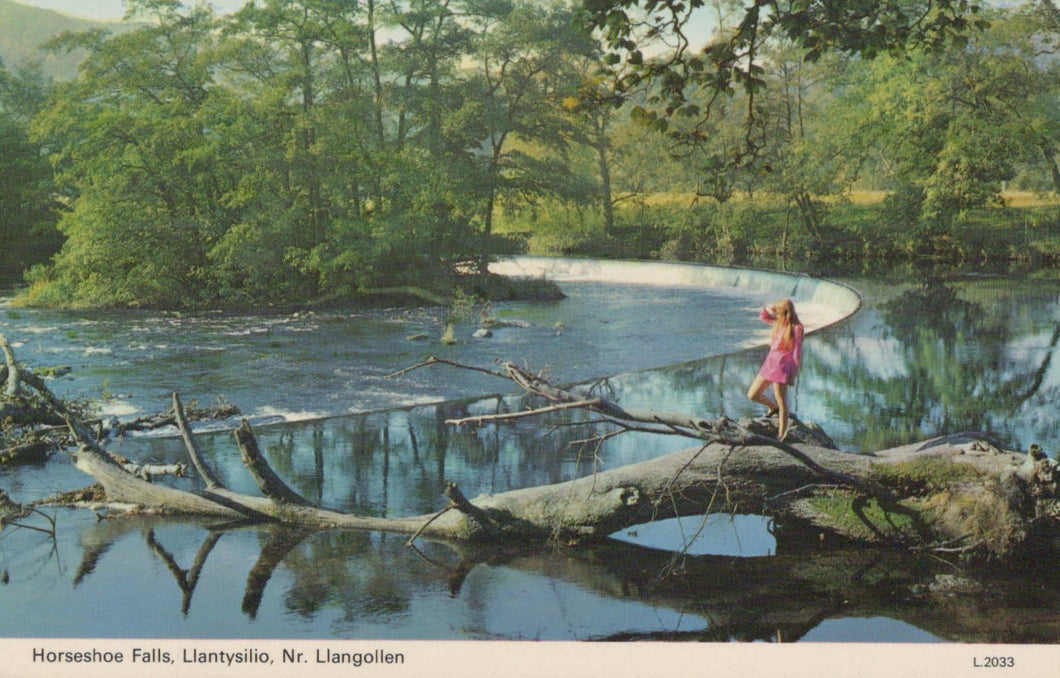 Wales Postcard - Horseshoe Falls, Llantysilio, Near Llangollen - Mo’s Postcards 