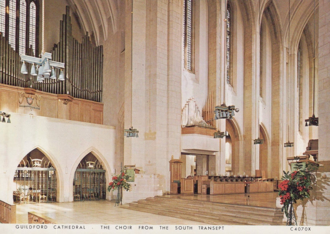 Surrey Postcard - Guildford Cathedral - The Choir From The South Transept - Mo’s Postcards 