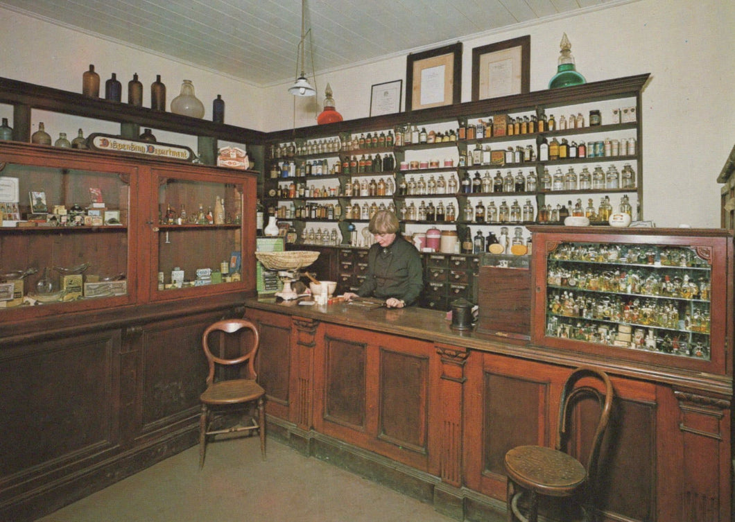 Museum Postcard - H.Emile Doo's Chemist's Shop at The Black Country Museum - Mo’s Postcards 