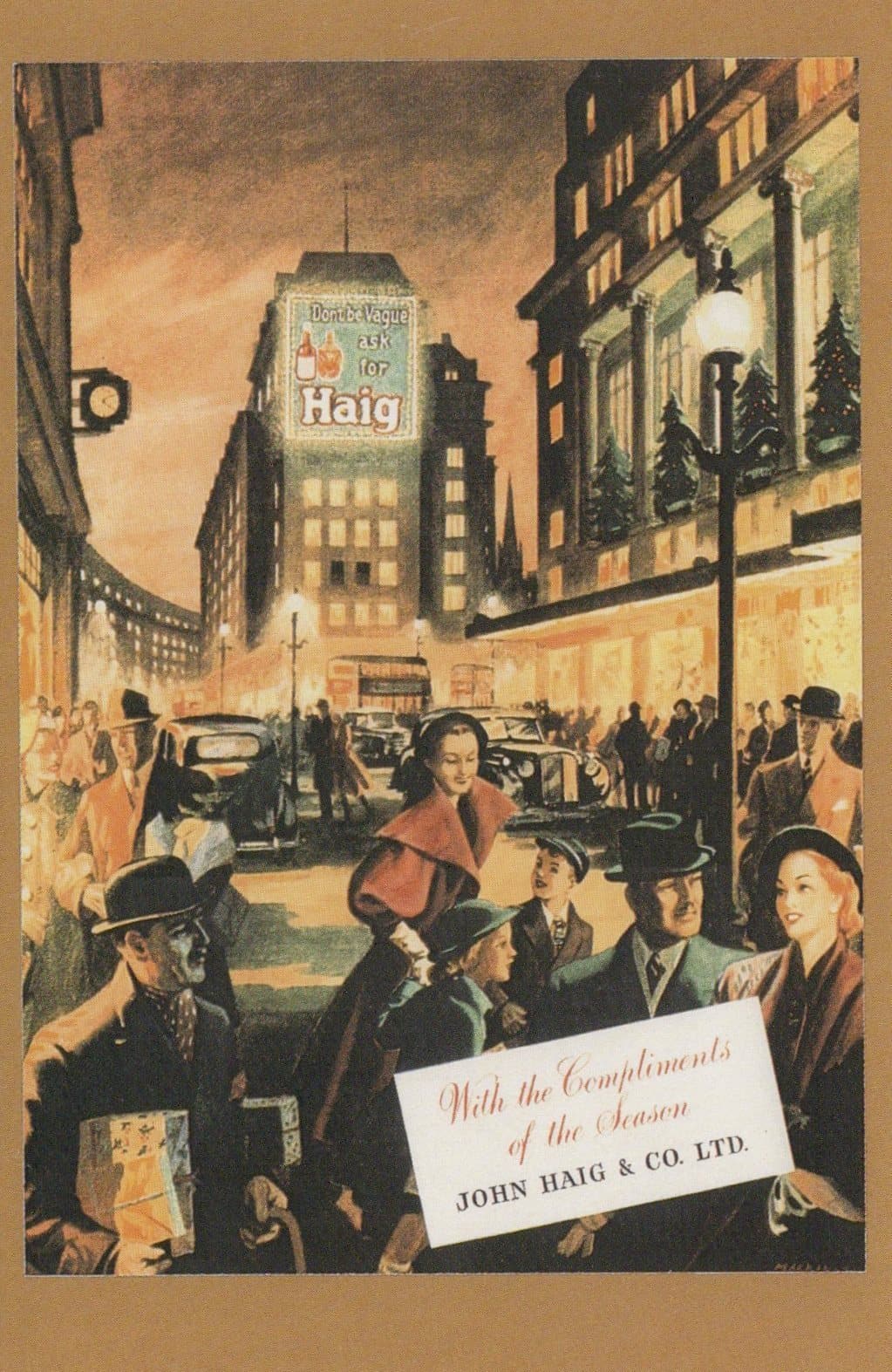 Nostalgia Postcard - Christmas 1952 -  John Haig & Co Ltd - Mo’s Postcards 