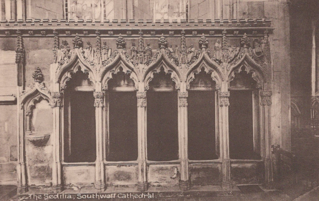 Nottinghamshire Postcard - The Sedilia, Southwell Cathedral - Mo’s Postcards 