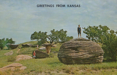 America Postcard - Mushroom Park, West of Salina, Nr Kanopolis Dam - Greetings From Kansas - Mo’s Postcards 