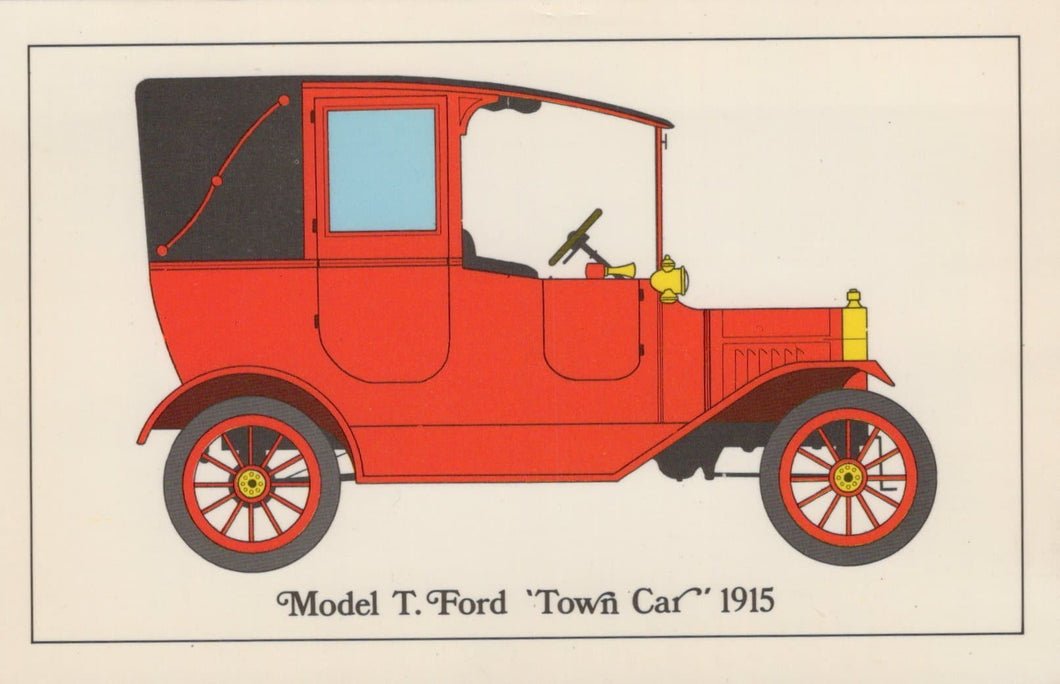 Vintage Cars Postcard - Ford Model T 'Town Car', USA, 1915 - Mo’s Postcards 