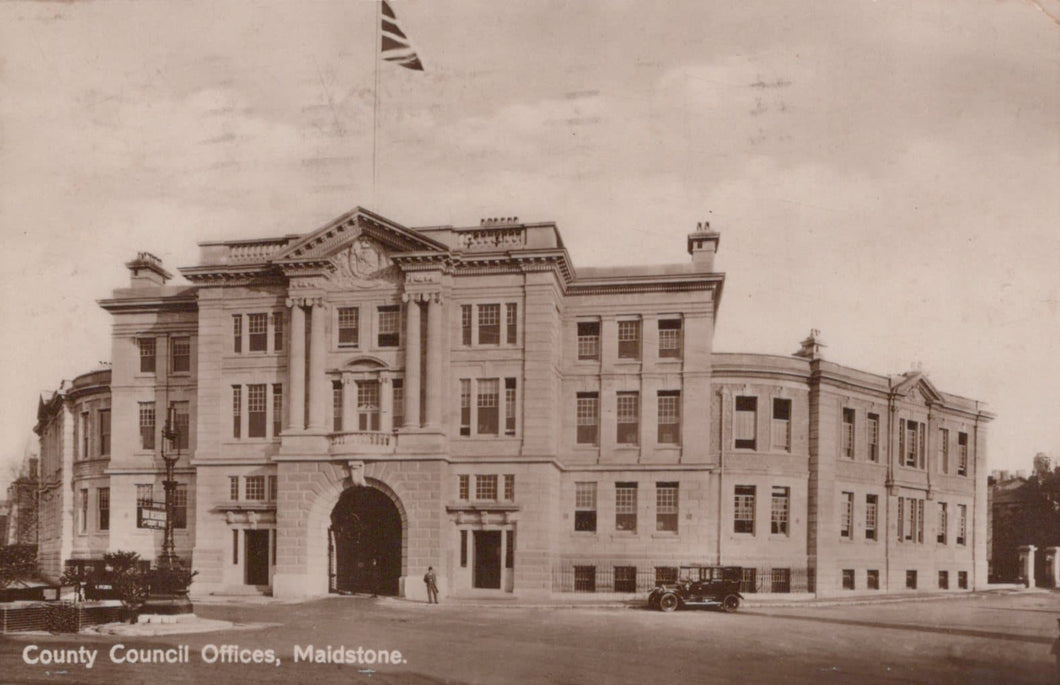 Kent Postcard - County Council Offices, Maidstone, 1943 - Mo’s Postcards 