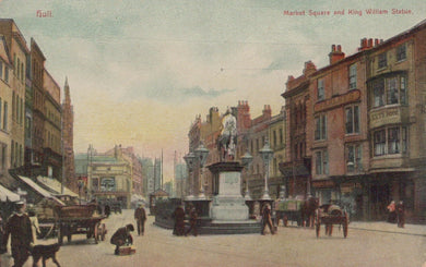Yorkshire Postcard - Market Square and King William Statue, Hull - Mo’s Postcards 