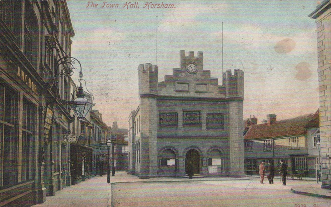 Sussex Postcard - The Town Hall, Horsham, 1905 - Mo’s Postcards 