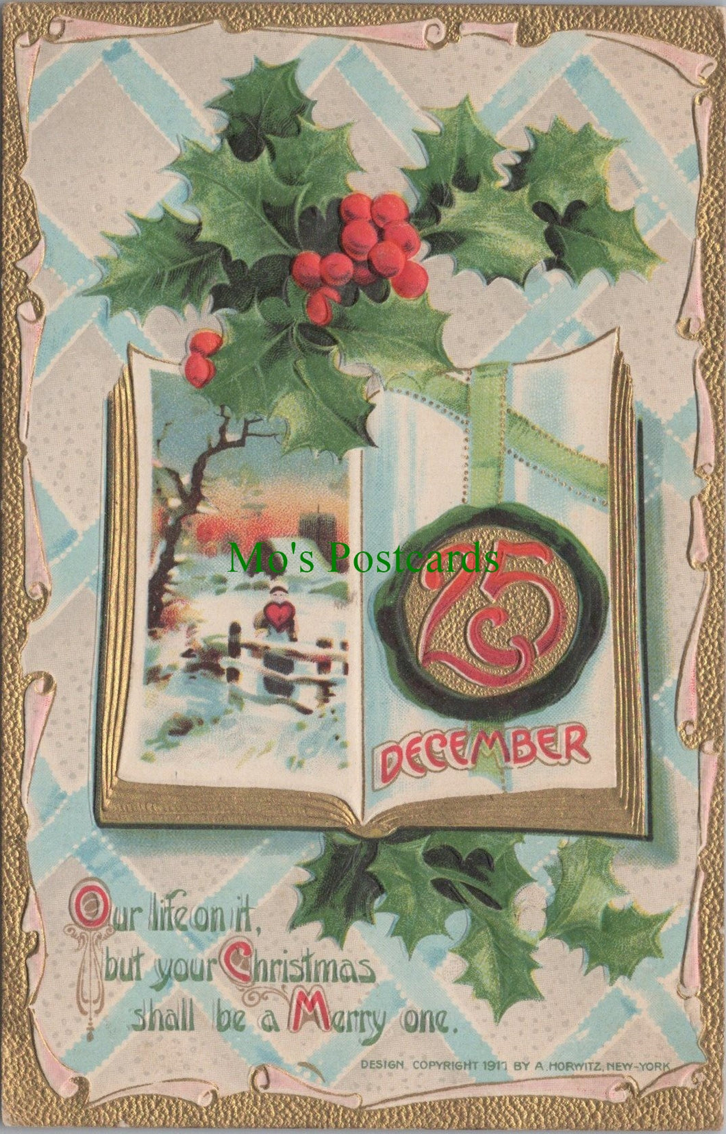 Greetings Postcard - Christmas, 25th December