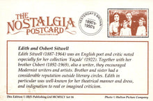Load image into Gallery viewer, Nostalgia Postcard - English Poet Edith Sitwell and Her Brother and Writer Osbert Sitwell - Mo’s Postcards 
