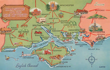 Load image into Gallery viewer, Maps Postcard - Map Showing Hampshire and The Isle of Wight - Mo’s Postcards 
