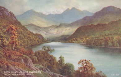 Wales Postcard - Afon Glaslyn and Snowdon From Tremadoc Road - Mo’s Postcards 