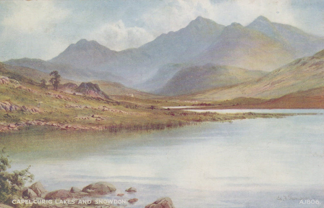 Wales Postcard - Capel Curig Lakes and Snowdon - Mo’s Postcards 