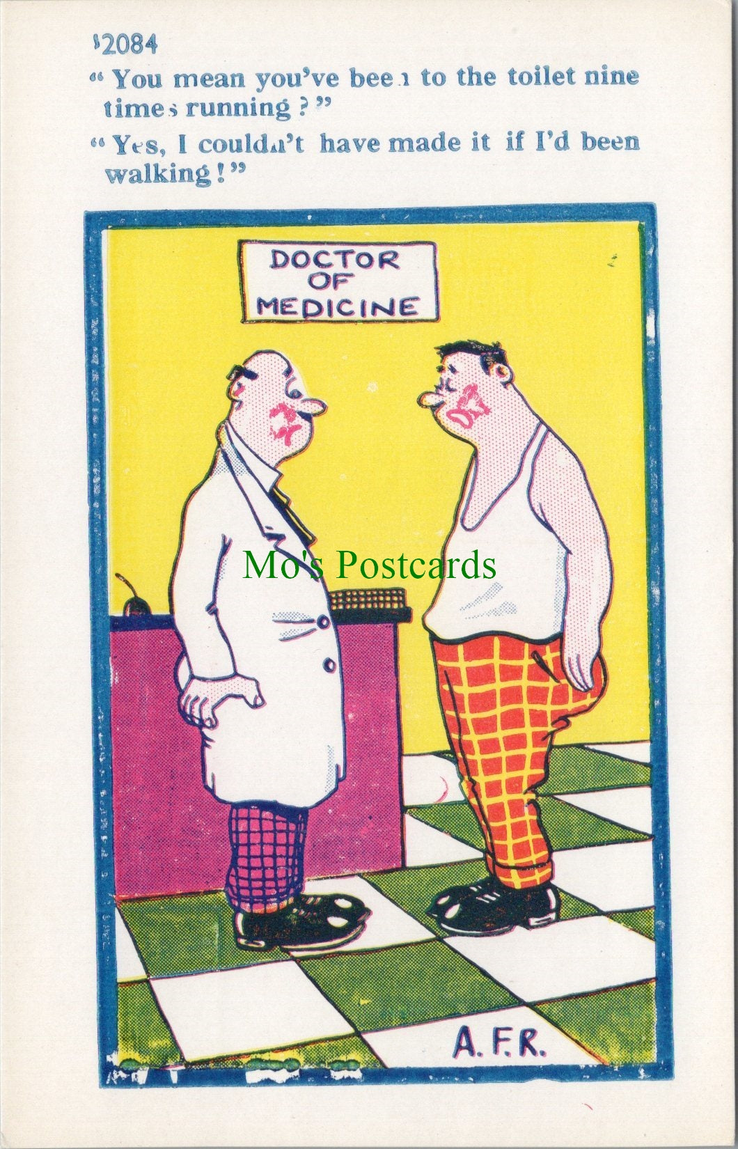 Comic Postcard - Doctor / Medicine / Toilet