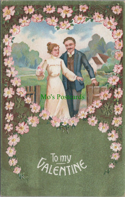 Embossed Greetings Postcard - To My Valentine 